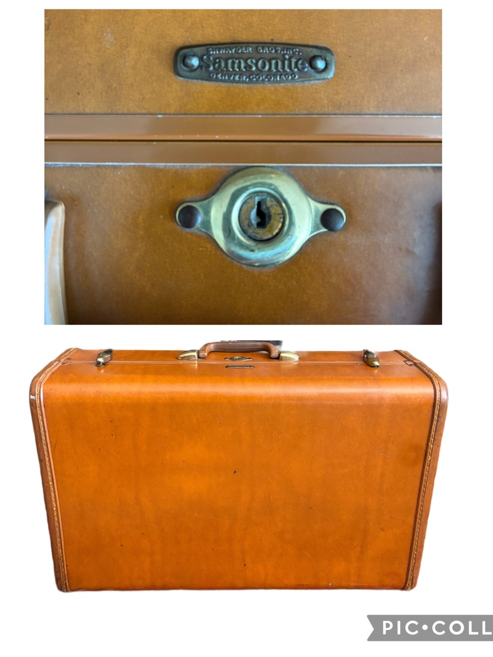 Vintage 1950s Samsonite Shwayder Bros Luggage Style 4621 21" x 13 x 7" No Key
